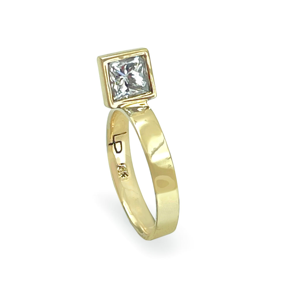 Perched Ring with Code of Origin Princess Cut Diamond